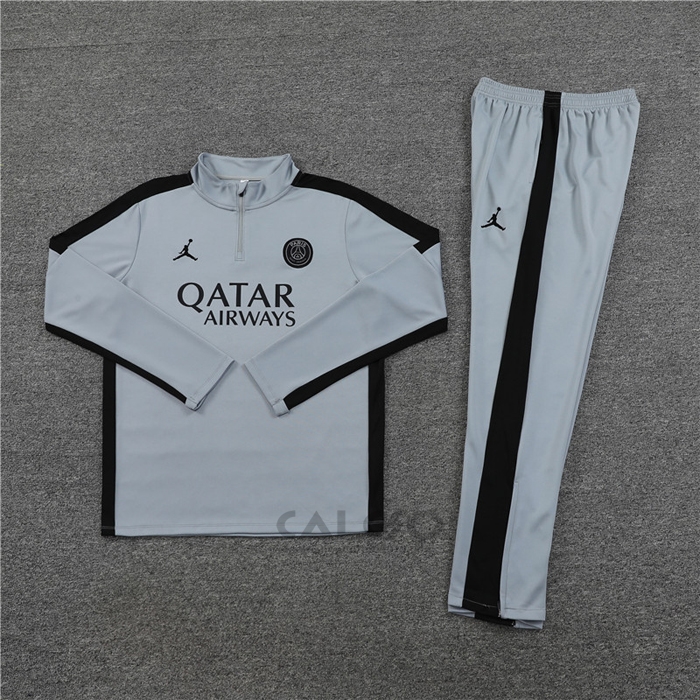 Tuta da Track di Felpa Paris Saint-Germain Jordan 2023-2024 Grigio